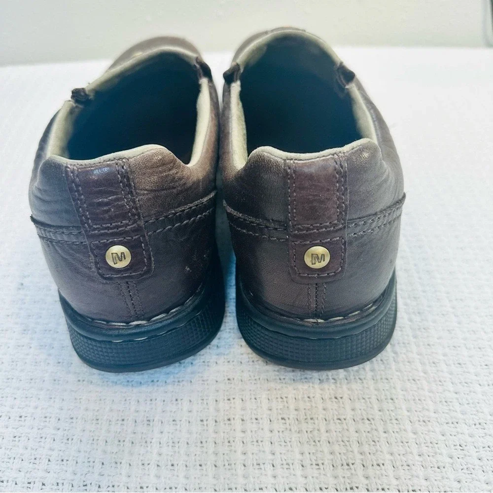Merrell Shoes Slip On Loafers Mens US 11.5 Brown Leather Comfort Casual Shoes - Picture 5 of 10